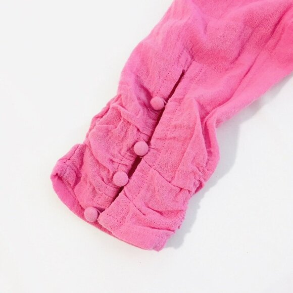 NWT Free People Chloe Top in Aurora Pink Sz XS Sweetheart Neckline Smocked Back - Picture 5 of 7